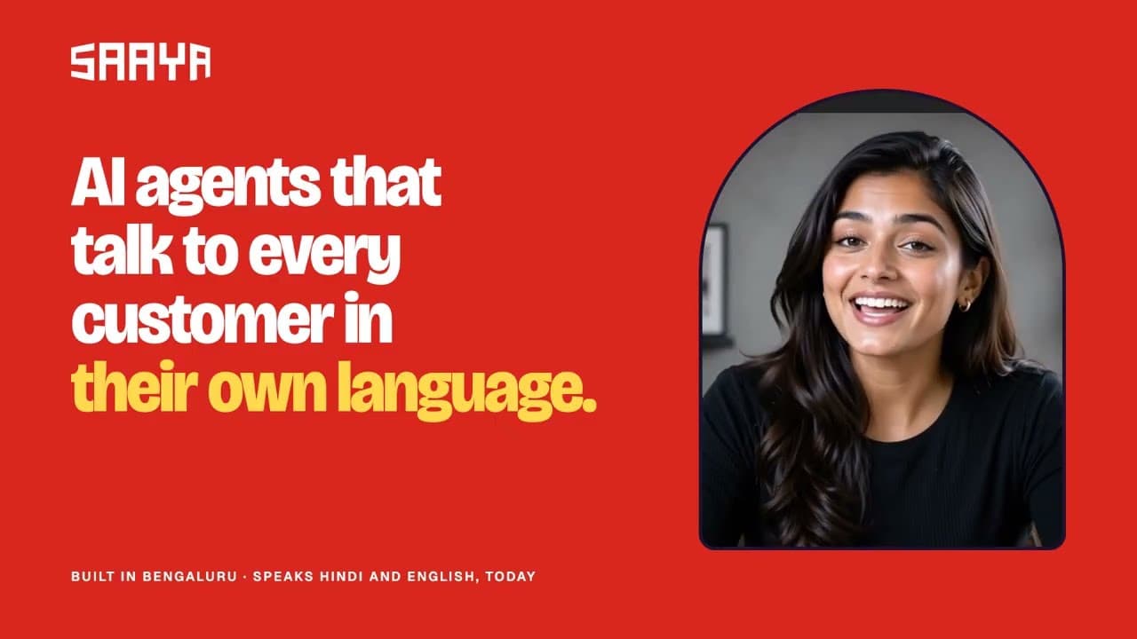 YouTube cover for Saaya AI Platform Trailer | One Agent, Three Channels: Voice, Video and Chat
